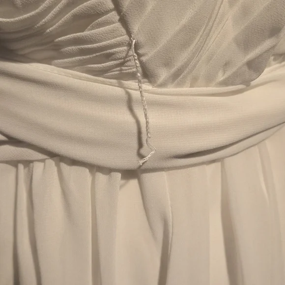 Mac Duggal NWT Flowy Faux Wrap Jumpsuit in White - Picture 5 of 7